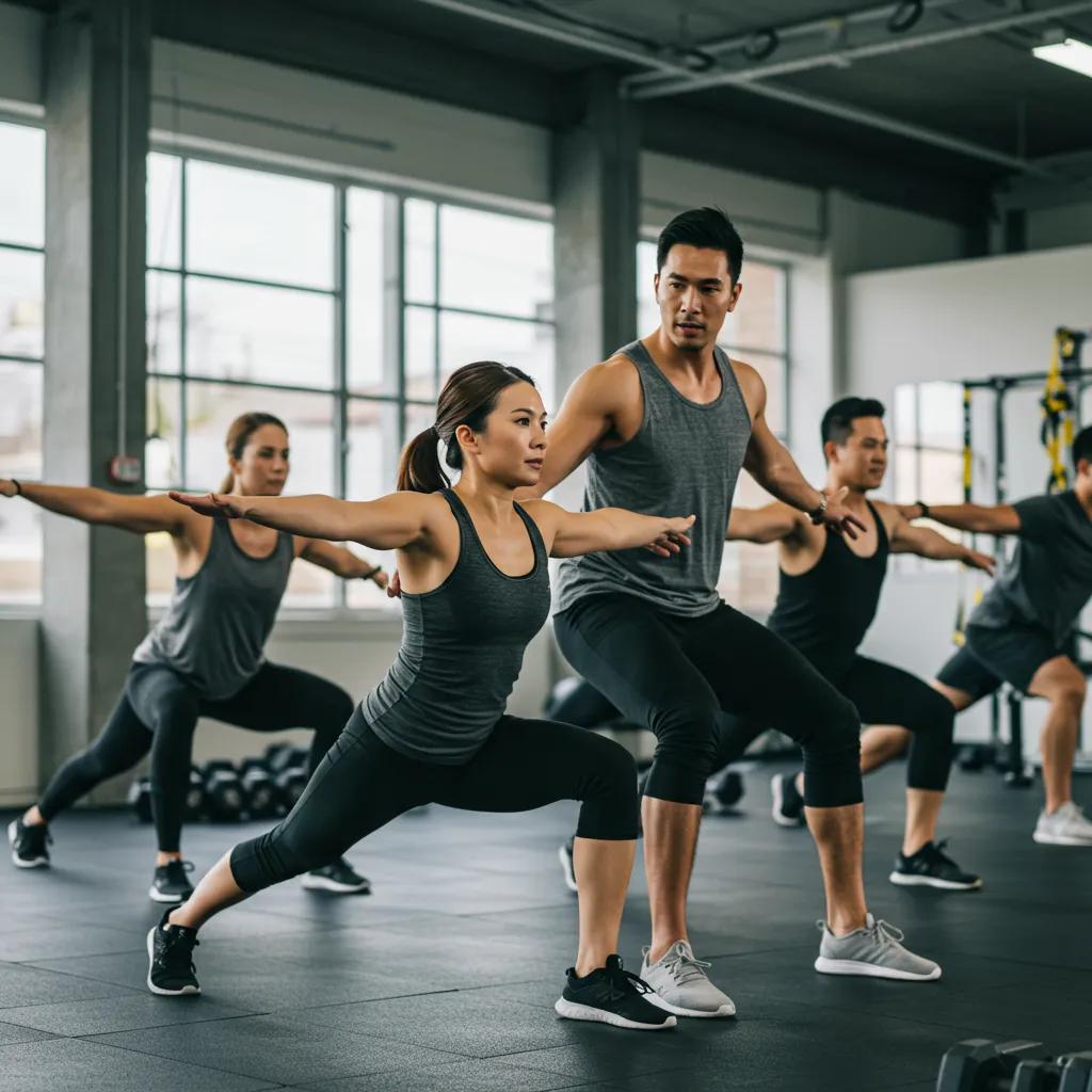 Diverse individuals participating in a personal training session, showcasing the benefits of customized workouts