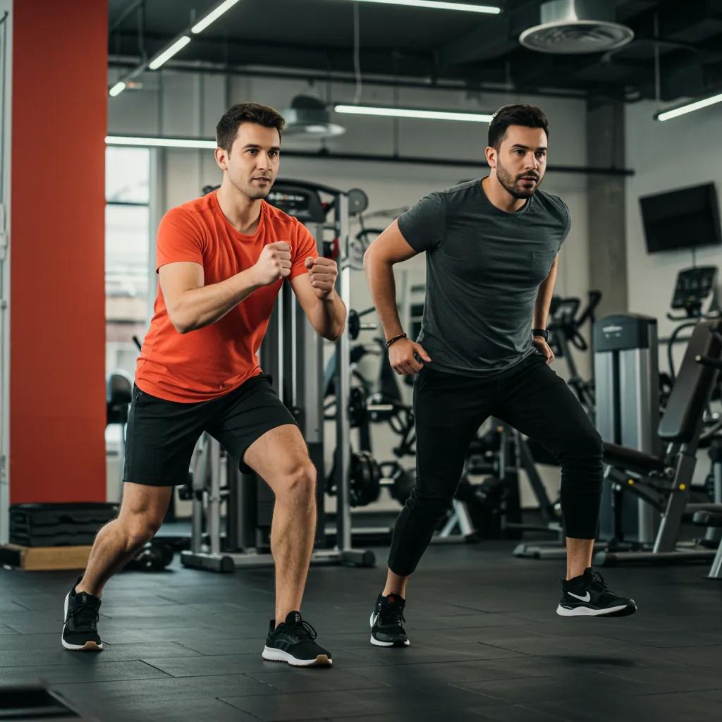 Personal training session in Buckhead with a trainer and executive focusing on high-intensity interval training