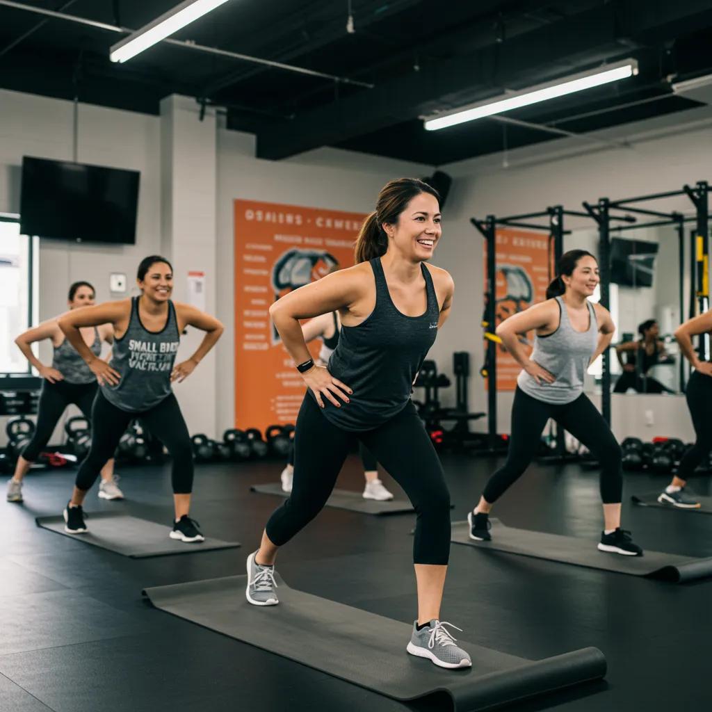 Small group workout class in Buckhead showcasing diverse individuals exercising together